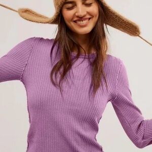 Free People Purple Long Sleeve Top